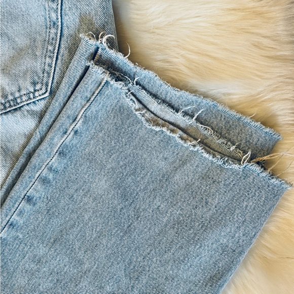 Garage Denim Slouchy Denim Jeans Women’s Size 5 / 27 Light Wash Raw Hem, Cotton - Picture 10 of 11